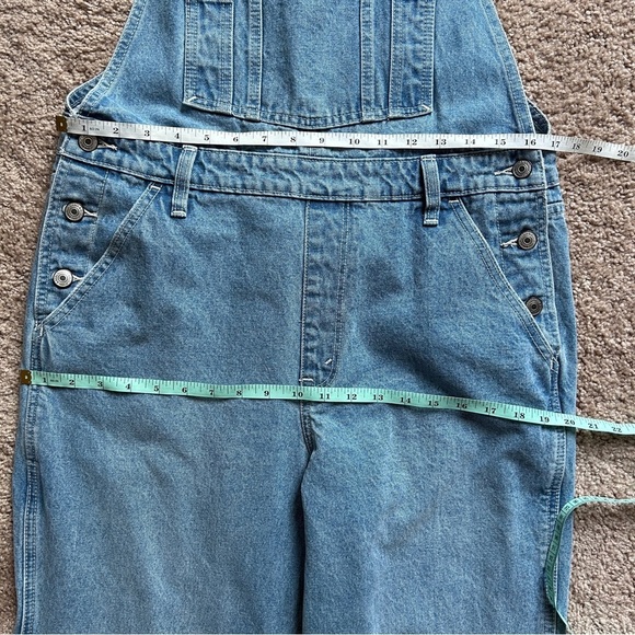 Abercrombie & Fitch Blue Denim Relaxed Fit Overalls Size Medium - Picture 7 of 12